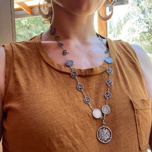 Guatemalan Antique Silver Coin Necklace